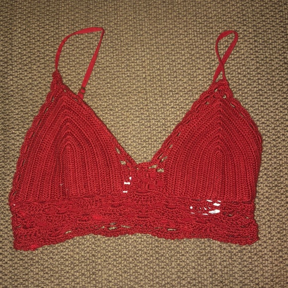 Rust red/orange stretch bralette - Picture 1 of 4